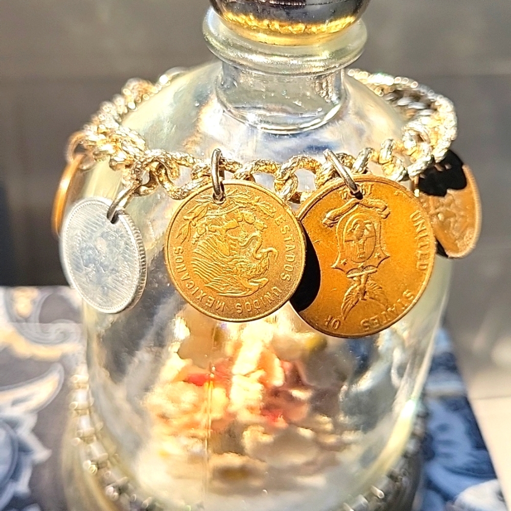 Antique Coin Charm Bracelet